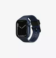 UNIQ Monos 2in1 Apple Watch dirželis su dėklu Series 4/5/6/7/8/9/SE/SE2/SE3 44/45mm Marine Blue