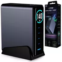3mk InCharge Desktop Charger Lumin PD3.2 140W QC5 PPS AFC FCP SCP 1A4C TFT GaN3 Display Black