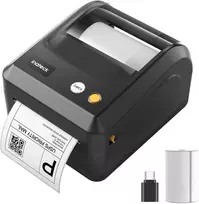Inateck PR50 203 DPI tiesioginio terminio spausdinimo etikečių spausdintuvas, 170 mm/s, USB ir Bluetooth, juodos spalvos