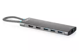 DIGITUS USB-C Dockinė stotelė, 11 prievadų, trigubas ekranas, 100W PD