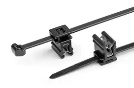 HellermannTyton T50ROSEC4A-PA66W-BK kabelio raištis su tvirtinimo spaustuku, 200mm x 4.6mm, juodas, 100 vnt.
