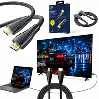 3mk Hardy HDMI 2.1 laidas 0,5 m Ultra High Speed 48Gbps 8K60Hz 4K120Hz eARC VRR ALLM juodas