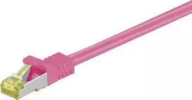 DSIT RJ45 tinklo kabelis S/FTP (PiMF) Cat.7, rožinis, 1m (DC-79-010)