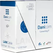 DSIT DANICOM CAT5e FTP tinklo kabelis 305m vientisa gysla PVC Dca ekranuotas 100% varis