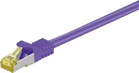 DSIT Cat.7 S/FTP (PiMF) RJ45 Patch Laidas, 0,25 m, violetinė, LSZH, 10Gbps, auksu dengti kontaktai, snagless