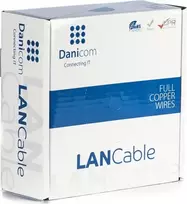 DSIT Danicom CAT5e UTP tinklo kabelis 50m, vientisa varinė gysla, LSZH Dca, mėlynas, 100% varis