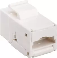 DS-IT CAT6 UTP Keystone Jack Toolless - Gigabit Ethernet RJ45 modulis, baltas