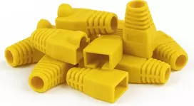 DSIT DANICOM RJ45 įtempimo mažinimo gaubtas geltonas, 10 vnt.