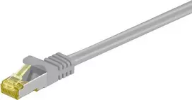 DSIT Cat.7 S/FTP PiMF RJ45 tinklo laidas, 20 m, pilkas, 600MHz, 10GbE, auksuoti kontaktai (DC-71-200)