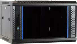 DSIT DS6406 6U sieninis serverių kabinetas su stiklo durimis, 600 x 450 x 367 mm, juodas