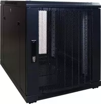 DSIT 12U laisvai pastatoma serverių spinta, 600x600x720 mm, perforuotos užrakinamos priekinės durelės, juoda