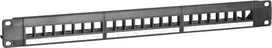 DSIT UTP Keystone Patch Panel, 24 prievadų be modulių, 1U 19 colių stovo tvirtinimui, juoda