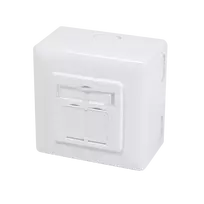 DSIT CAT5e UTP/STP paviršiaus montavimo sieninis lizdas, baltas, 1x RJ45, ekranuotas, LSA+ gnybtai