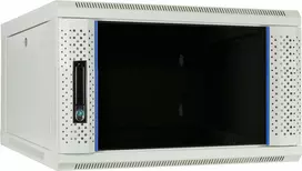 DSIT DS6606W 6U sieninis serverio kabinetas su stiklo durimis, baltas, 600x600x368 mm