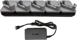 Zebra CRD-TC5A-5SE5D-1 5 vietų Ethernet įkrovimo stotelė TC5 serijos nešiojamiesiems kompiuteriams, 19 colių stovo montavimui, juoda