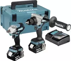 Makita DLX2588GJ 18V LXT bešepetėlinis 2 dalių komplektas su DDF485 gręžtuvu-suktuvu, DTD153 smūginiu suktuvu, 2x 5,0 Ah baterijomis, greituoju įkrovikliu ir MAKPAC dėklu