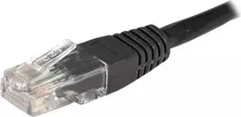 EXERTIS CONNECT Cat6 U/UTP komutacinis kabelis, 1 m, juodas, RJ45, su fiksatoriaus apsauga 246772