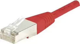 EXERTIS CONNECT Cat.5e F/UTP komutacinis kabelis, raudonas, 0,7 m, plonas Snagless apsauga, Gigabit Ethernet 231320