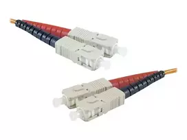 Exertis Connect SC/UPC į SC/UPC daugiamodis dvigubas optinis komutacinis kabelis, OM2 50/125µm, LSZH, 1m, oranžinis 392691