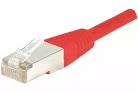 EXERTIS CONNECT Cat.6 F/UTP komutacinis kabelis, raudonas, 0,5 m, plonas apsauginis antgalis 842053