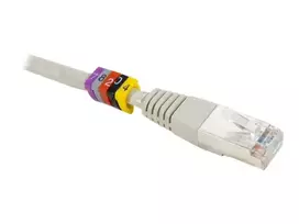 Exertis Connect Dexlan kabelių žymėjimo žiedai, geltoni, skaitmenys 0-9, 100 vienetų 753490
