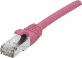 EXERTIS CONNECT Cat. 6 F/UTP PoE halogenų neturintis komutacinis kabelis, rožinis, 0,5 m, su apsauga nuo užkabinimo 854432