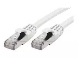 EXERTIS CONNECT S/FTP Cat 6A komutacinis kabelis, baltas, 1,0 m, plonas snagless apsauga 858500