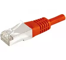 EXERTIS CONNECT Cat.6a F/UTP komutacinis kabelis, raudonas, 0,5 m, 10Gbps, plonas snagless apsauginis antgalis 859532