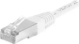 EXERTIS CONNECT Cat.6a F/UTP komutacinis kabelis, 3 m, baltas, 10Gbps, RJ45, plonas su apsauga nuo užkabinimo 859581