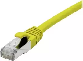 EXERTIS CONNECT Cat 6A S/FTP komutacinis kabelis, geltonas, 0,5 m, plonas snagless apsauga, LSZH 858419
