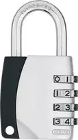 ABUS 155/40 kombinuota spyna su 4 skaitmenų kodu, aliuminio korpusas, grūdinto plieno lankas, sidabrinė ABVS30890