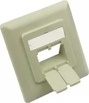 GoodConnections centrinė plokštė 50x50mm su rėmeliu 80x80mm tinklo lizdams, perlamutrinė balta RAL1013 (GC-N0154)