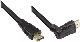 Good Connections High-Speed HDMI kabelis su Ethernet, kampuotu viršun jungtimi, auksuotu, 1 m, juodas 4510-GWO010