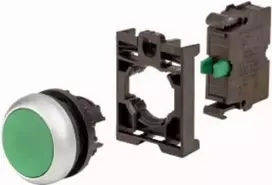 Eaton M22-D-G-K10-BVP mygtuko jungiklis, žalias, plastikinis priekinis žiedas, 1NO 110934