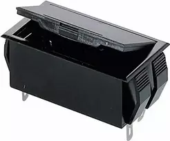 Bopla baterijų laikiklis 2 AA (Mignon) elementams, 9V bloko jungtis, litavimo kontaktai, 65 x 37 x 21,5 mm, juodas 46300000