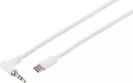 S CONN MAXIMUM CONNECTIVITY USB-C garso kabelis, 3,5 mm kampuotas jungtis, TRS, baltas, 2 m (14-06036)