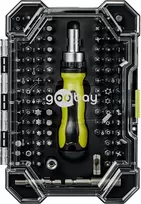 Goobay 100 dalių atsuktuvų antgalių rinkinys su 1/4 inch šešiakampiais S2 plieno antgaliais ir magnetiniu antgalių laikikliu 77844