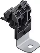 HellermannTyton 151-01643 RCA90SM6-PA66HIRHSUV/ST/ZN-BK reketinis P-gnybtas, tvirtinamas varžtais, PA66HIRHSUV, cinkuoto plieno plokštė, juodas
