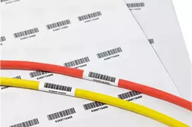 HellermannTyton TAG135LA4-1104-WHCL savaiminio laminavimo kabelių etiketės, 48,5x12,7x55mm, baltos/permatomos, 1100 etikečių 594-71104