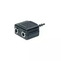 exertis Connect garso skirstytuvo kabelis - 3,5 mm stereo kištukas į 2x lizdą, 0,2 m, juodas 64650