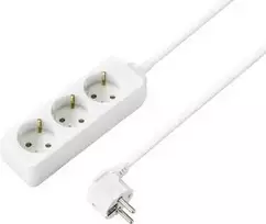 SYGONIX SY-4890980 6 vietų Schuko elektros skirstytuvas baltas, 1,5 m kabelis, be jungiklio, su apsauga nuo vaikų