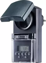 Sygonix SY-5044422 skaitmeninis laikmatis su lizdu, savaitinė programa, 1800 W, IP44, atgalinė skaičiuotė ir atsitiktinė funkcija, balta