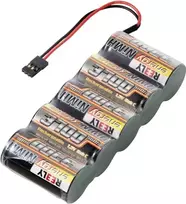 Reely NiMH RC akumuliatorių paketas 6 V 3700 mAh 5-Cell Sub-C Side-by-Side JR Plug RE-7856835