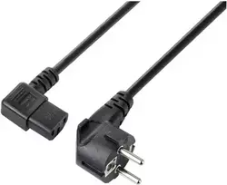 Sygonix SY-5243882 IEC C13 maitinimo laidas, CEE 7/7 kampuotas Schuko į IEC C13 lizdą, 3 m, juodas