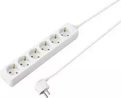 SYGONIX SY-4890994 elektros prailgintuvas su 3 Schuko lizdais, baltas, 1,5 m kabeliu, be jungiklio