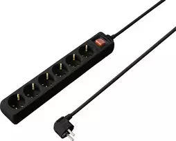 Sygonix SY-4891002 Schuko maitinimo juosta su jungikliu, juoda, 1 lizdas, 1,5 m laidas