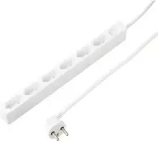 Sygonix SY-5775150 6 lizdų elektros prailgintuvas su Euro kištuku, baltas, 1,5 m kabelis