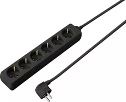 Sygonix SY-4890996 3 lizdų Schuko prailgintuvas su apšviestu jungikliu, 1,5 m kabeliu, juodas