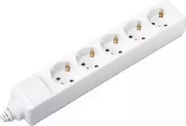 SYGONIX SY-4744418 3 lizdų Schuko elektros prailgintuvas, 1,5 m kabelis, baltas, be jungiklio