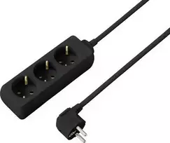 SYGONIX SY-4892462 elektros ilgintuvas be jungiklio, 6 Schuko lizdai, 1,5 m kabelis, juodas